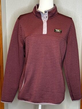 L.L. Bean dusty mauve Ribbed Snap-Button Pullover Sweater